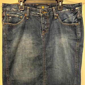 Lucky Brand Pencil Skirt-Jean/Denim-Distressed-Size 8/29-Fall ready